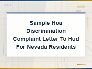 Filing an Hoa Discrimination Complaint with Hud in Nevada