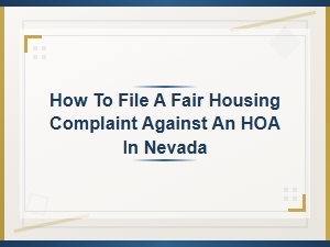 Nevada Hoa Fair Housing Complaint Letter Template