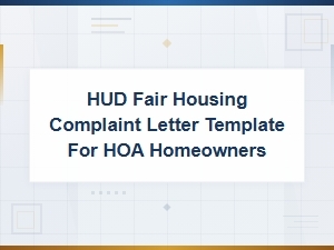 Hud Fair Housing Complaint Letter Template for Hoa Owners