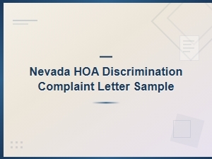 Nevada Hoa Discrimination Complaint Letter Sample Template