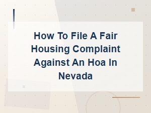 Filing a Fair Housing Complaint Against an Hoa in Nevada