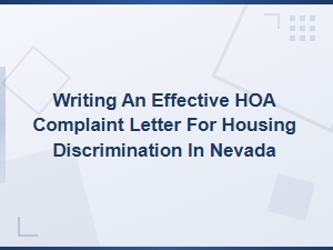 Nevada Hoa Discrimination Complaint Letter Examples