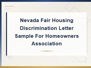 Nevada Fair Housing Discrimination Letter for Hoas