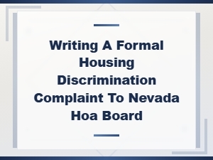 Filing a Housing Discrimination Complaint with a Nevada Hoa
