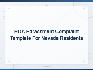 Nevada Hoa Harassment Complaint Template